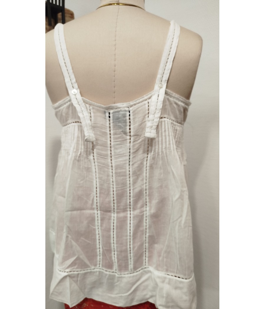 top blanc - en voile de coton - en seconde main - etoile isabel marant - rougefantomasnoir.com