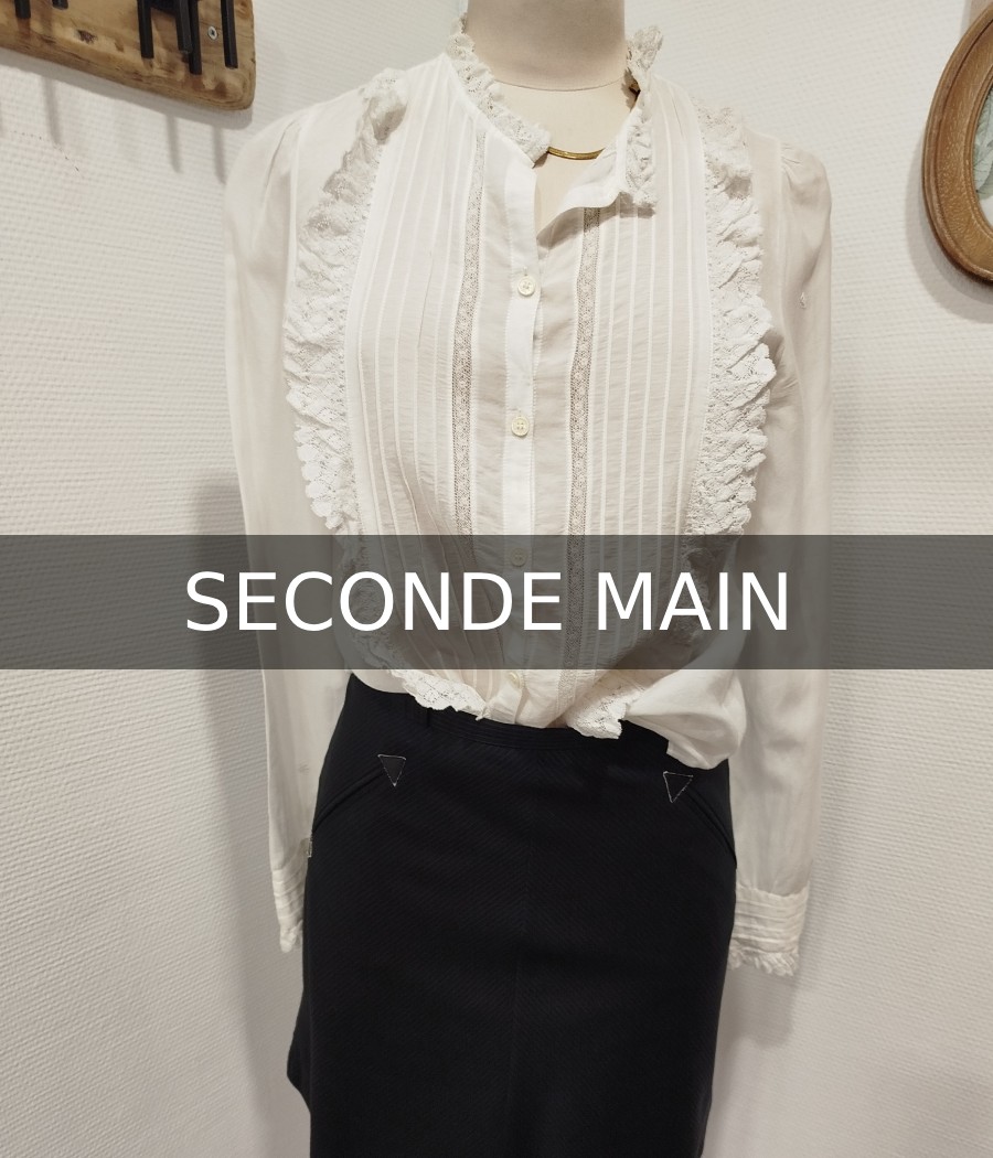 chemise - brodée - blanche - en seconde main - marque zadig & voltaire - rougefantomasnoir.com