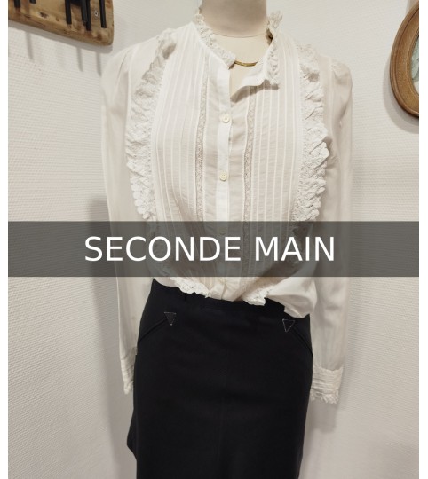 Chemise brodée blanche en seconde main marque Zadig & Voltaire