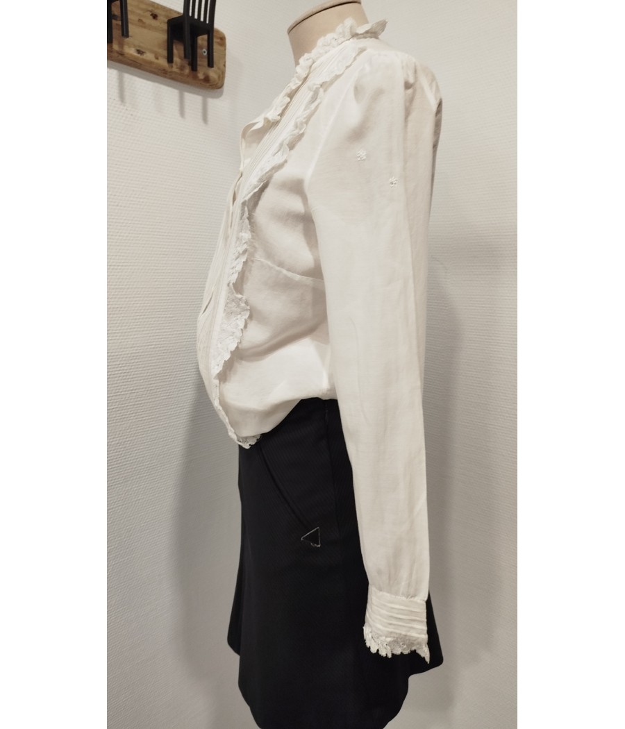 chemise - brodée - blanche - en seconde main - marque zadig & voltaire - rougefantomasnoir.com