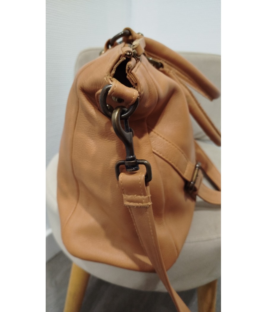 sac porté épaule - strappy cuir - en seconde main - basilic pepper - rougefantomasnoir.com