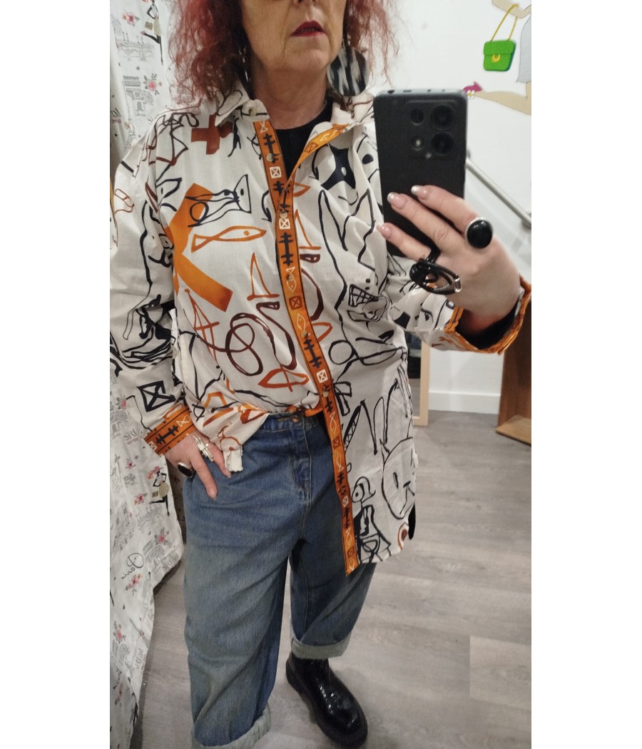chemise longue - en coton - by orice - rougefantomasnoir.com