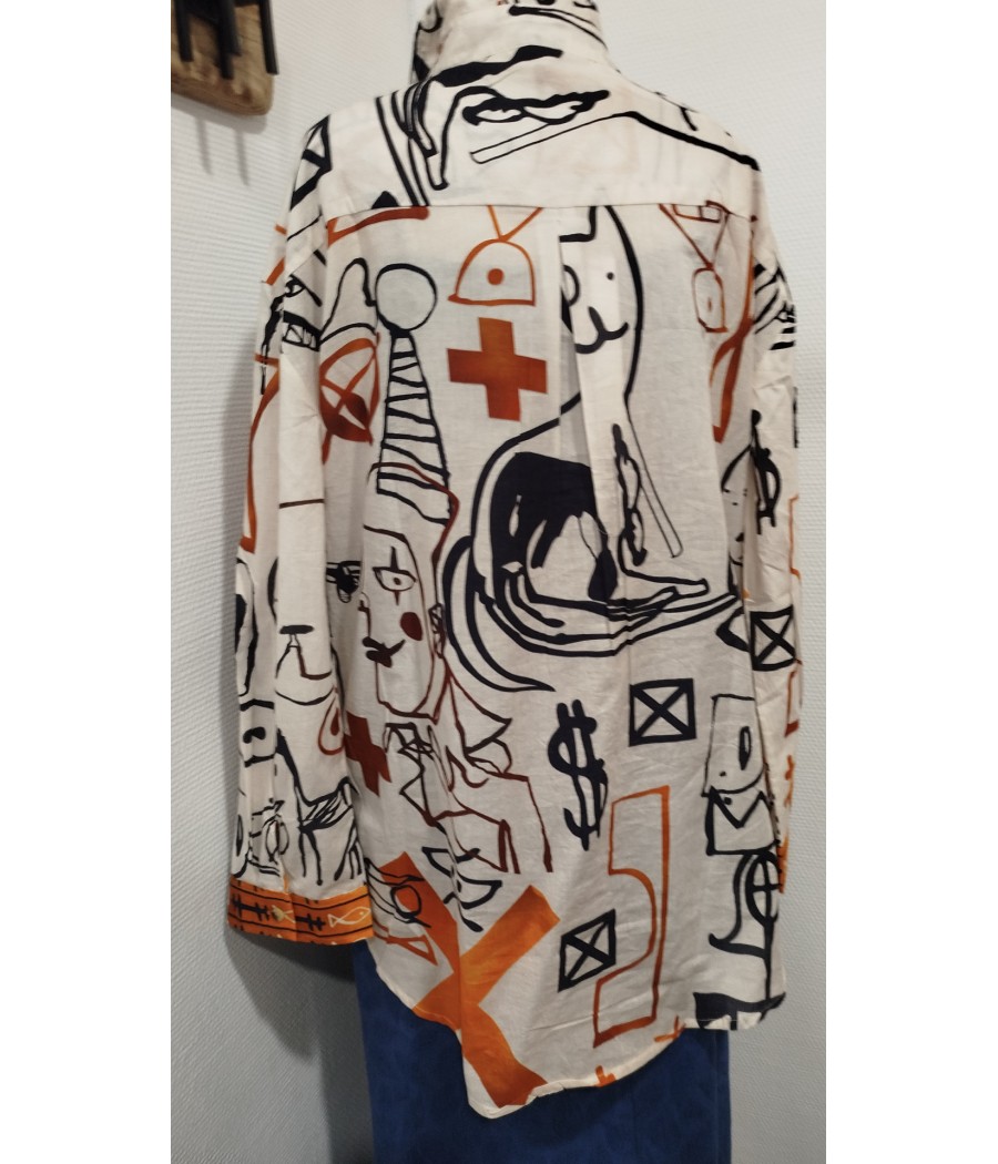 chemise longue - en coton - by orice - rougefantomasnoir.com