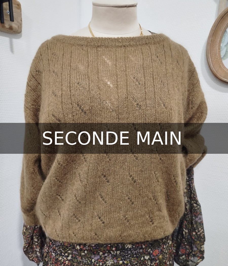 pull - maille ajourée - en seconde main - marque pomandère - rougefantomasnoir.com