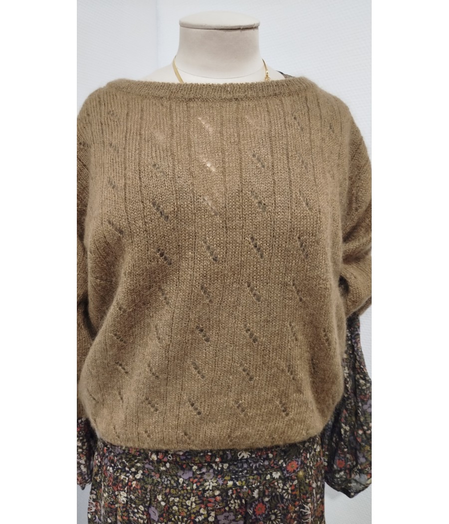 pull - maille ajourée - en seconde main - marque pomandère - rougefantomasnoir.com