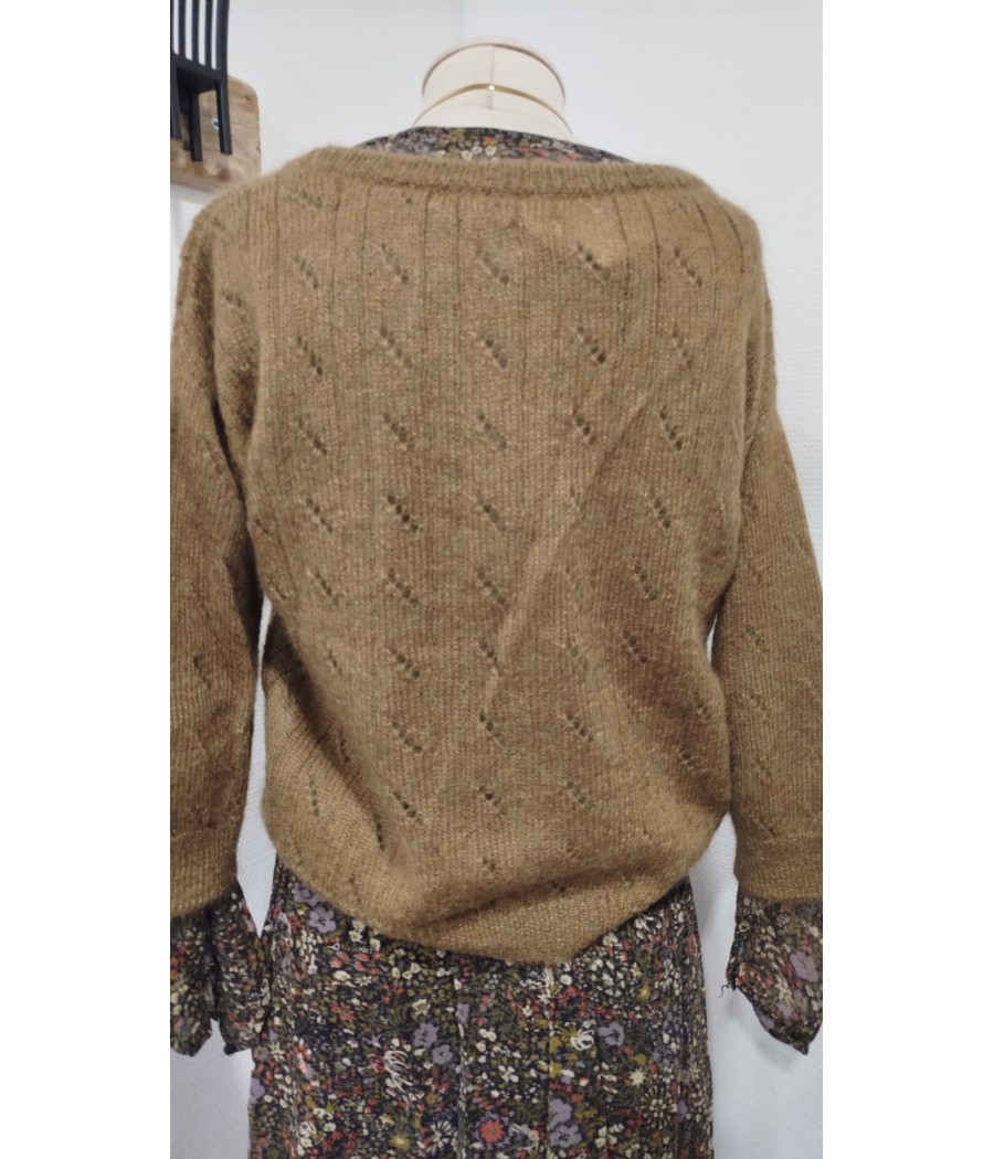 pull - maille ajourée - en seconde main - marque pomandère - rougefantomasnoir.com