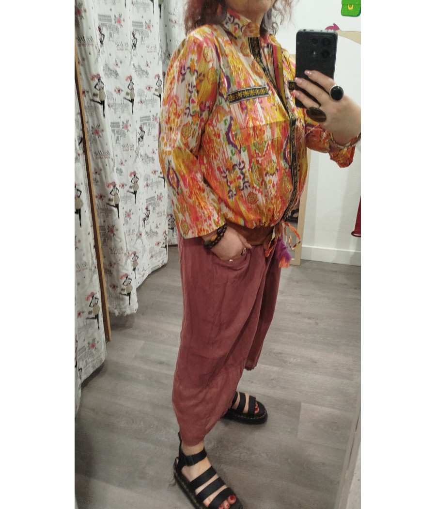 chemise en coton - colorée - et - lurex - rougefantomasnoir.com