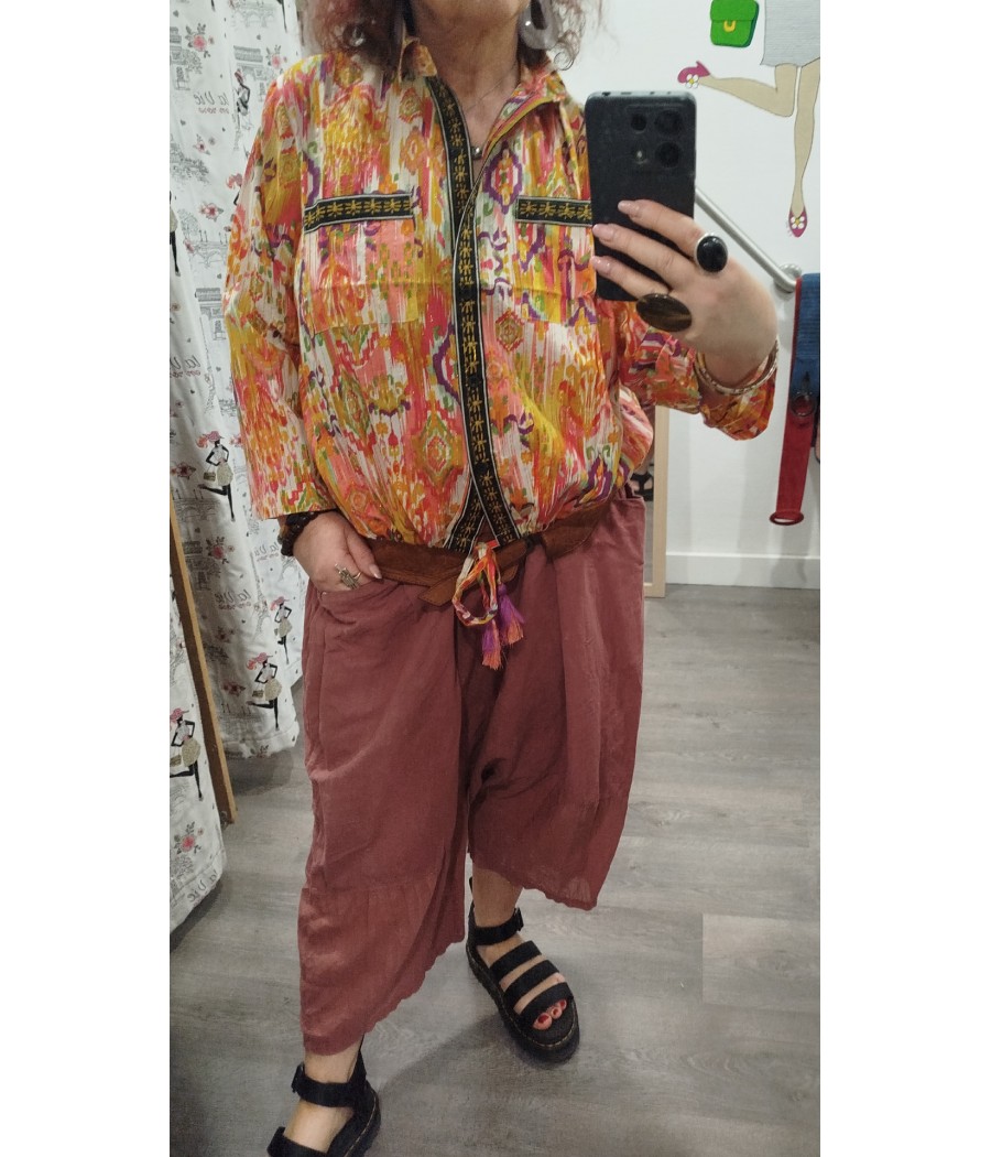 chemise en coton - colorée - et - lurex - rougefantomasnoir.com