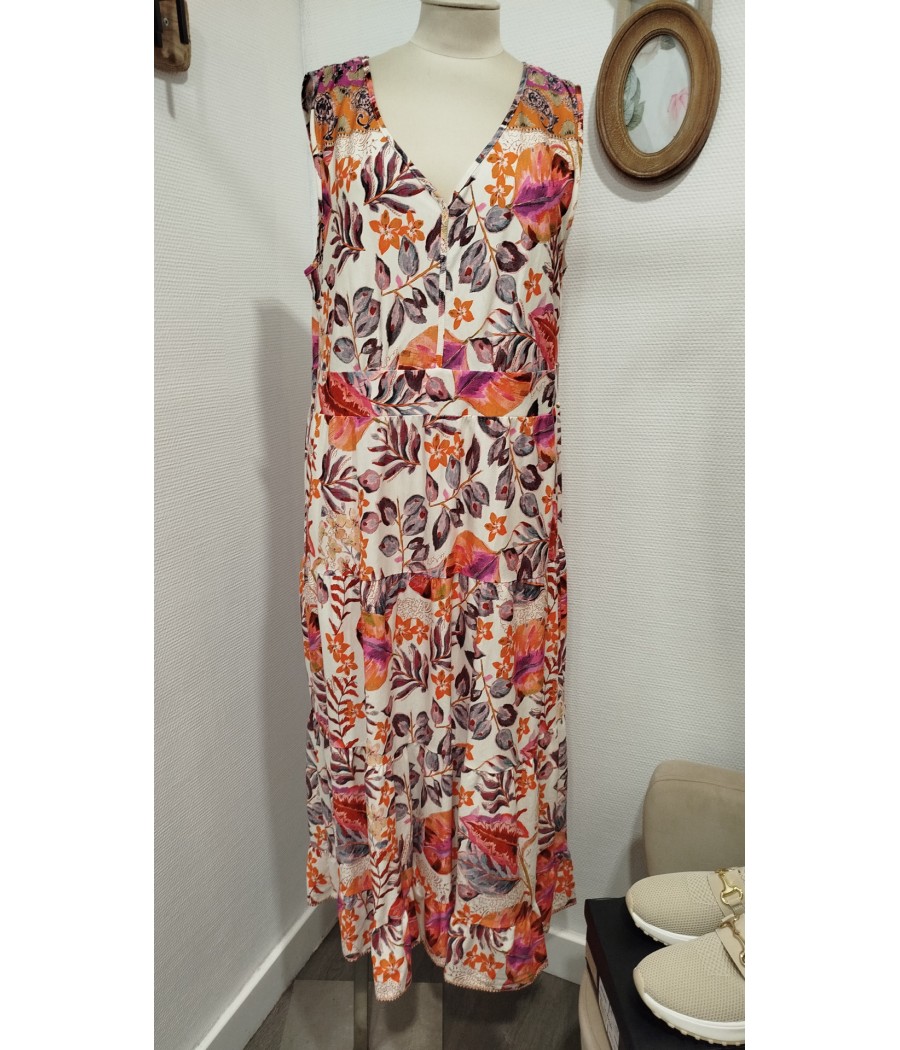 robe - à fleurs - en seconde main - marque green cotton - rougefantomasnoir.com