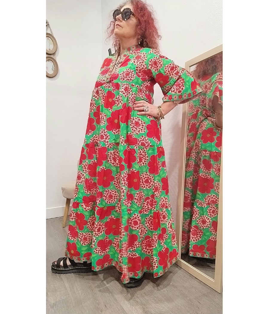 robe -  bohème - à fleur- marque orice - rougefantomasnoir.com