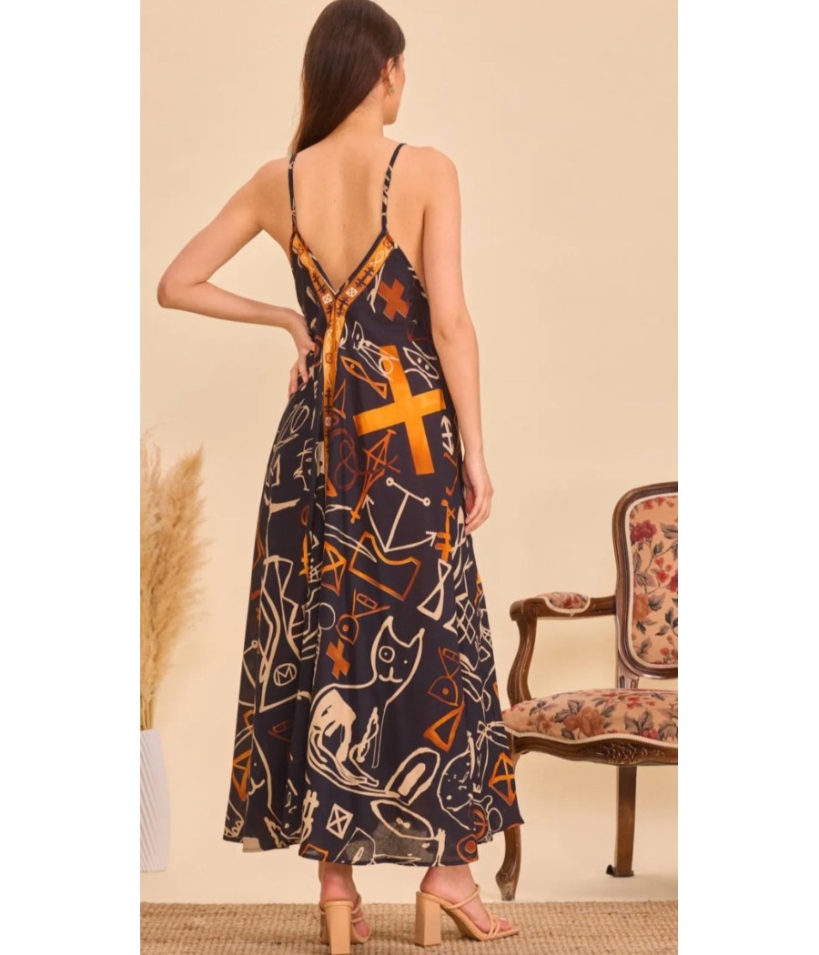 robe - longue - en coton - imprimé - ethnique - orice - rougefantomasnoir.com