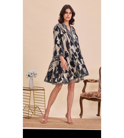 Robe chemise courte en coton Orive