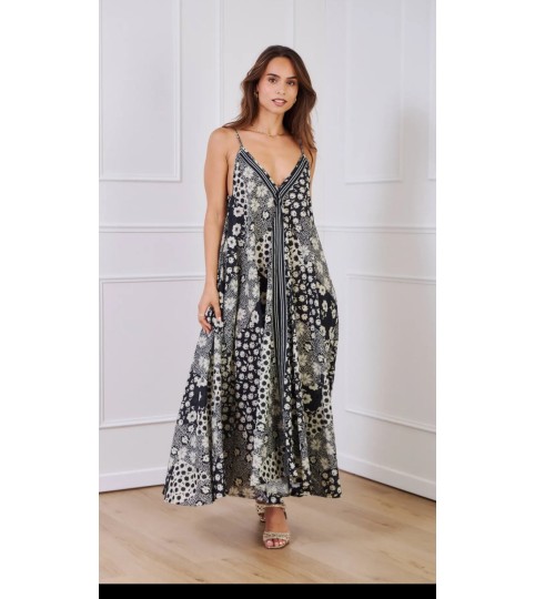 Robe longue en coton imprimé fleur Orice