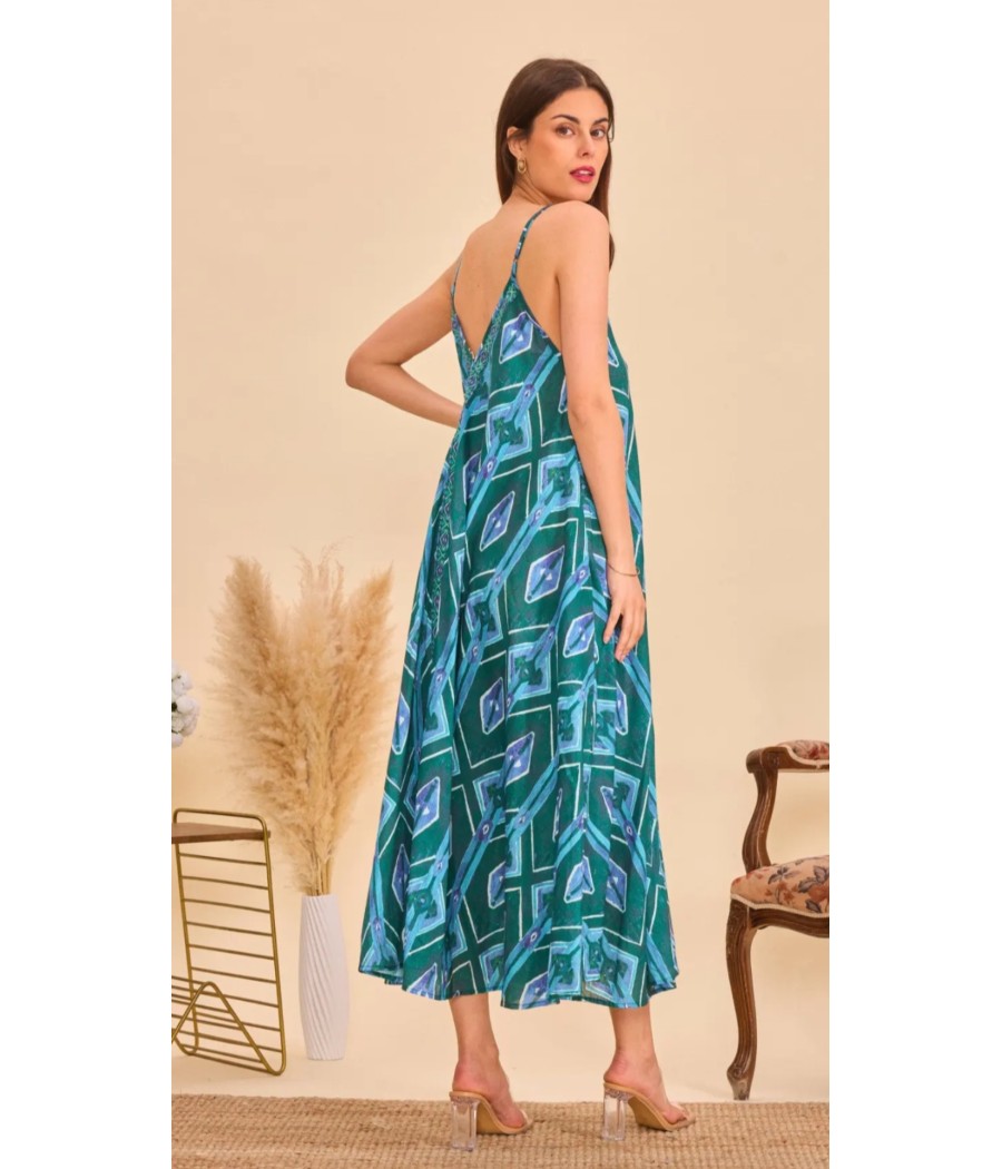 robe - longue - en - coton - imprimé - géométrique - orice - rougefantomasnoir.com