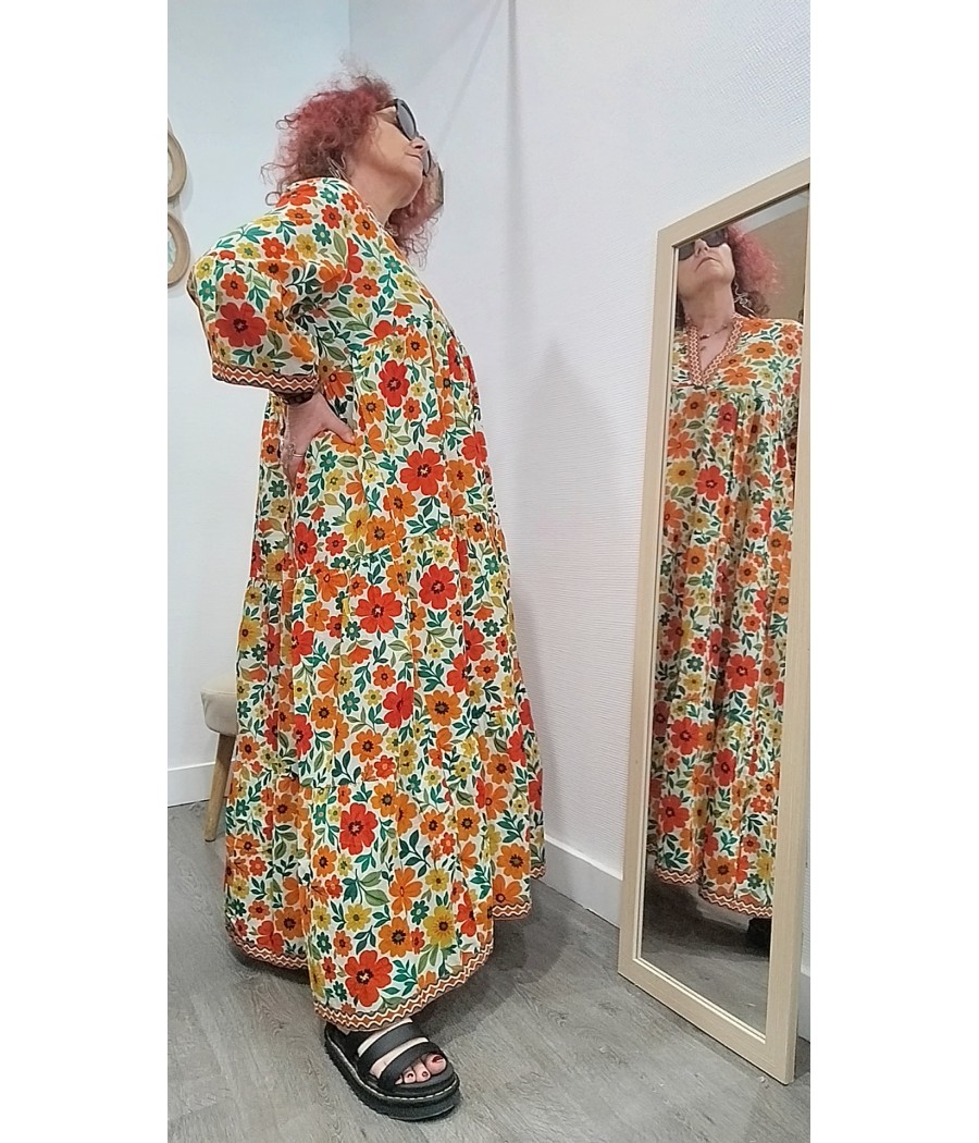 robe - longue - bôheme - à - fleurs - orice - rougefantomasnoir.com