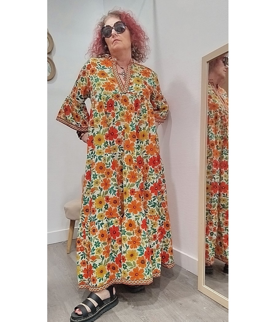 Robe longue bohême à fleurs Orice