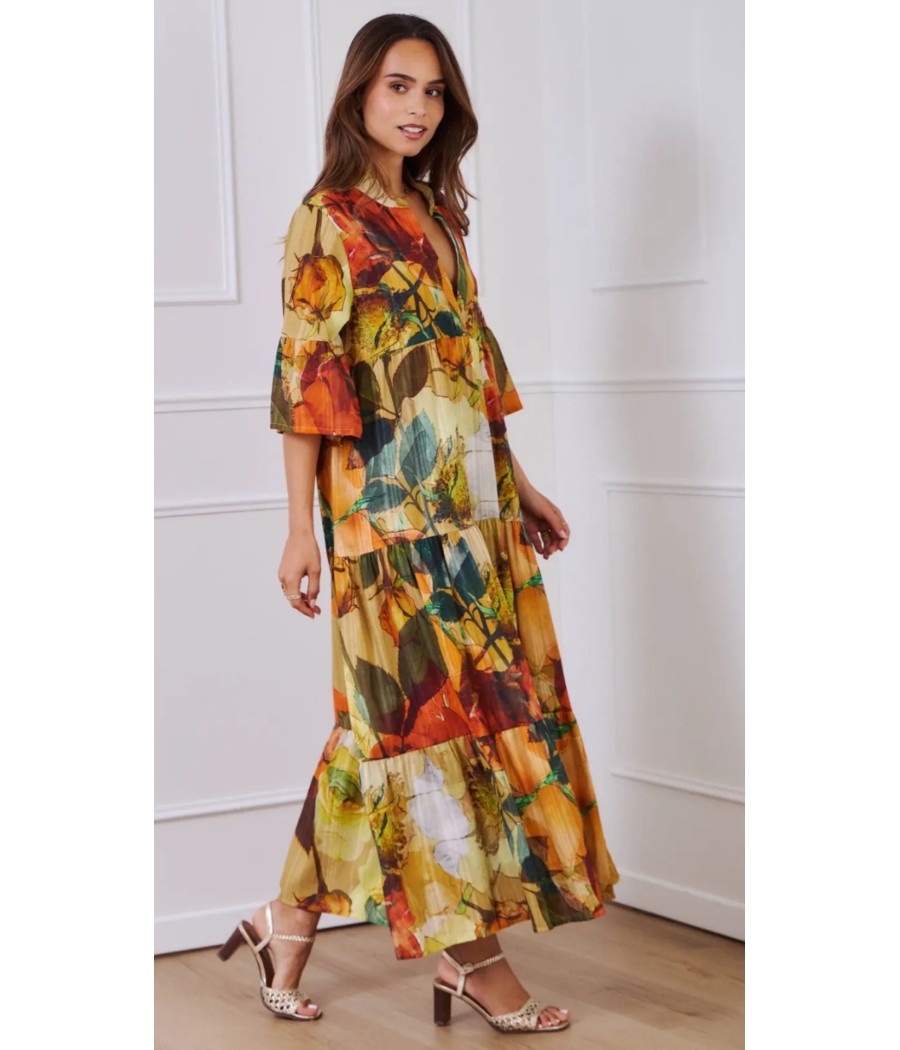 Robe longue bohème en coton Orice
