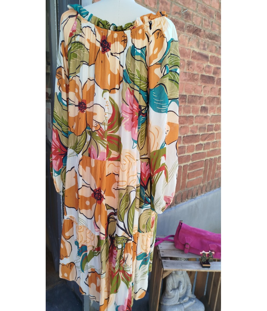 robe - fluide - fleuri - en seconde - main - rougefantomasnoir.com