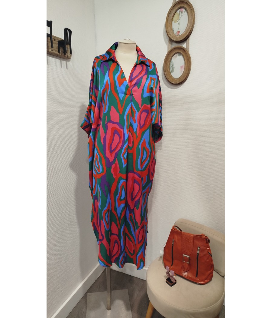robe - longue - style - caftan - en seconde - main - marque lady lol - rougefantomasnoir.com
