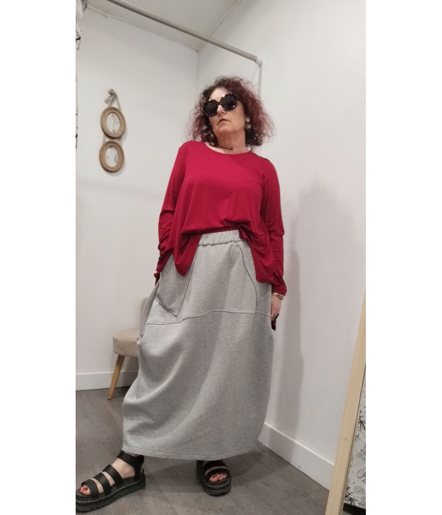 jupe - sweat - avec - poches - wendy trendy - rougefantomasnoir.com