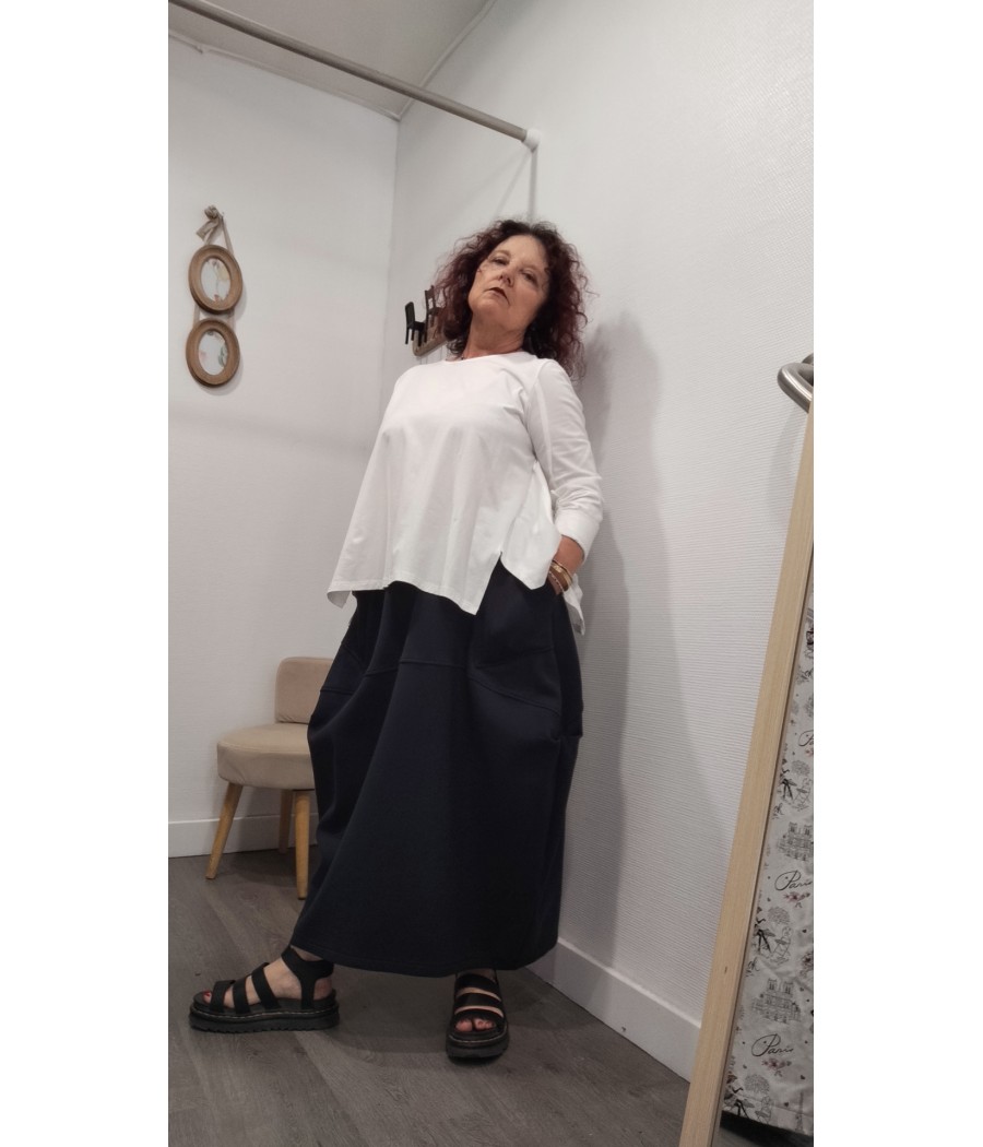 jupe - sweat - avec - poches - wendy trendy - rougefantomasnoir.com