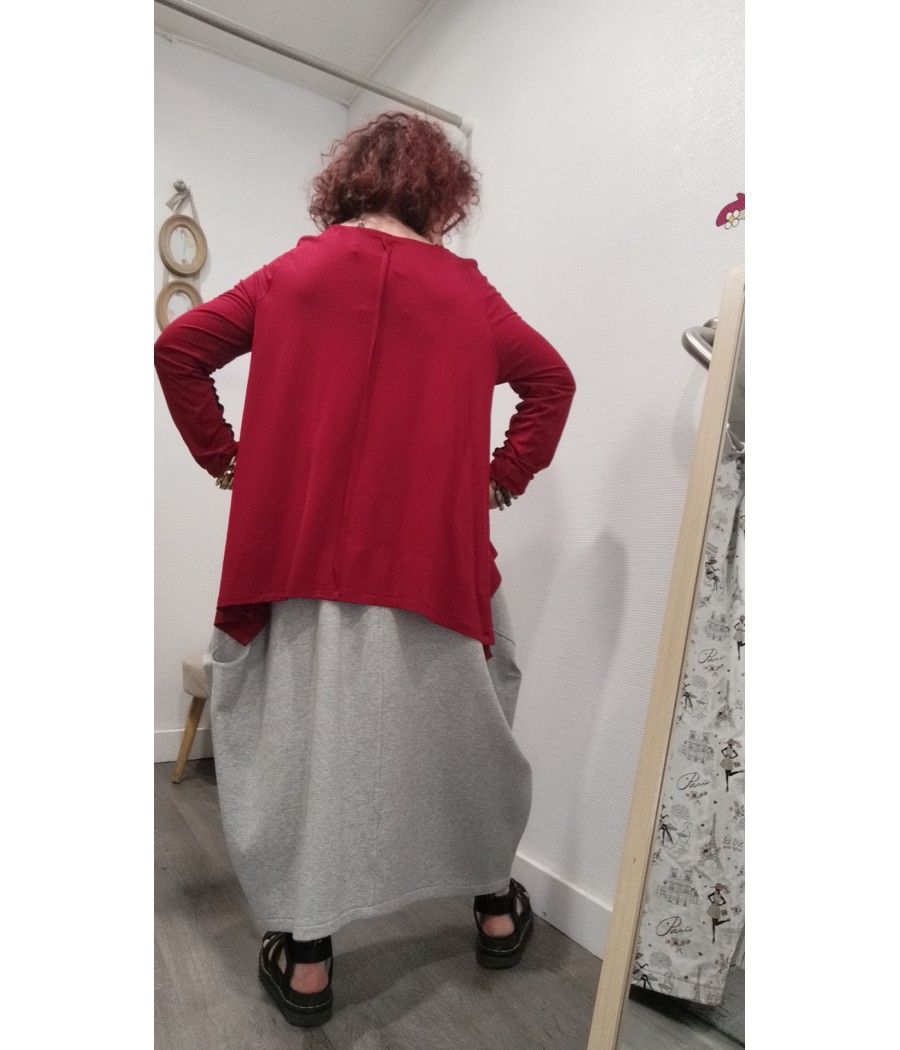 jupe - sweat - avec - poches - wendy trendy - rougefantomasnoir.com