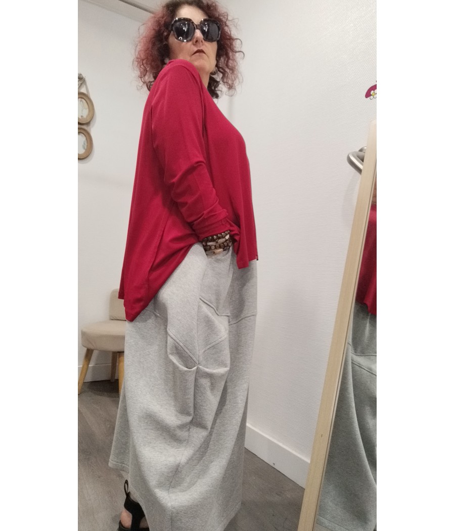 jupe - sweat - avec - poches - wendy trendy - rougefantomasnoir.com