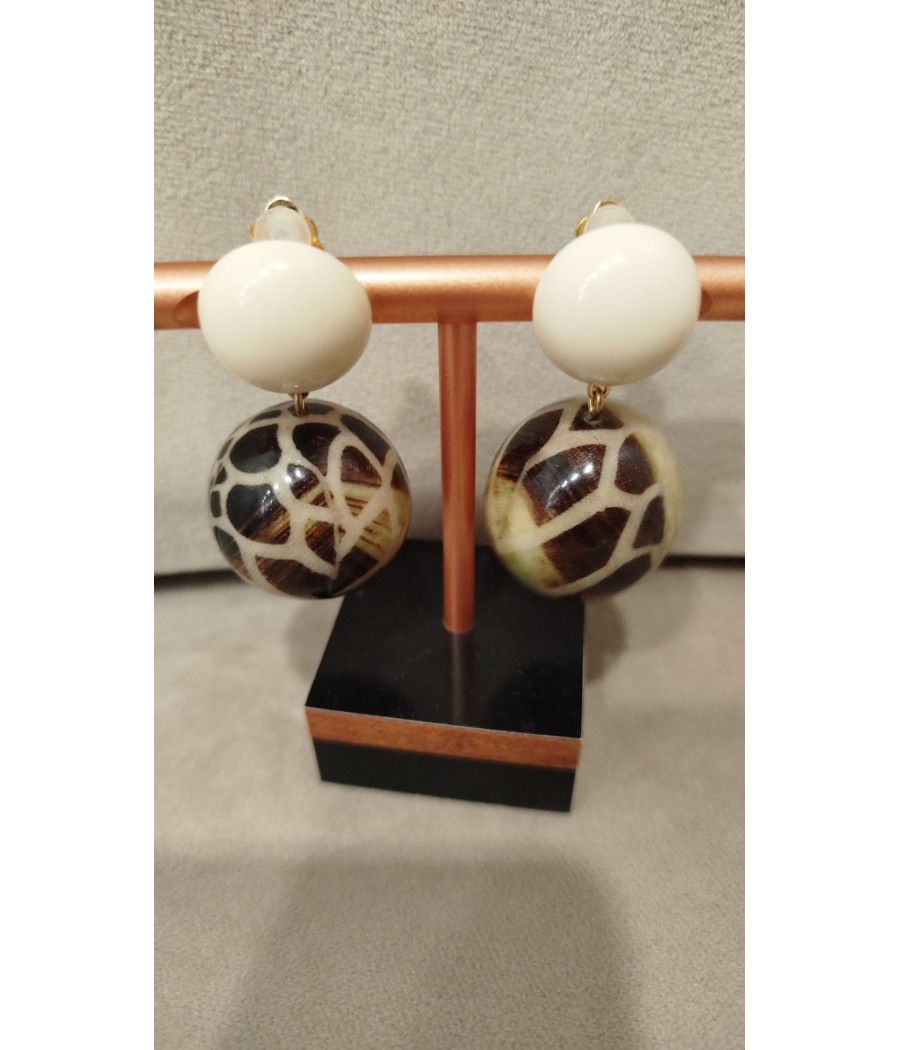 Boucles d'oreilles boules à clips Francine Bramli