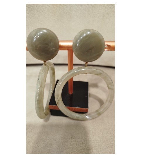 Boucles d'oreilles créoles marbré Francine Bramli