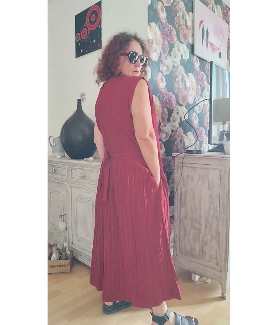 robe - effet - froissée - sans manches - wendy trendy - rougefantomasnoir.com