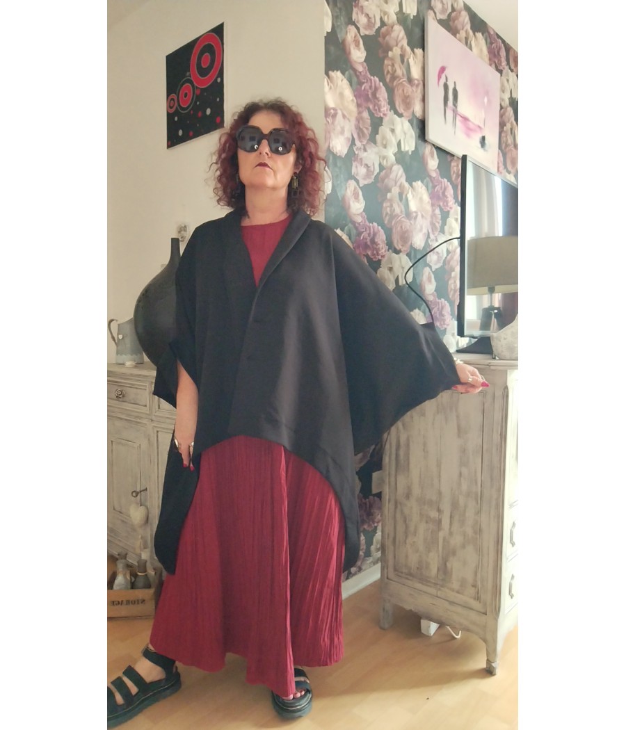manteau - loose - en matiere - sweat - wendy  trendy - rougefantomasnoir.com