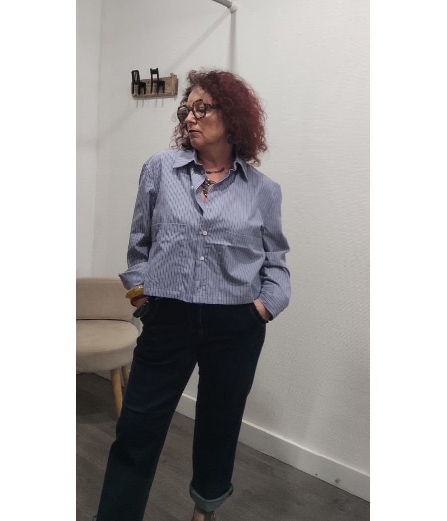 Jean denim foncé poches fantaisies Cream