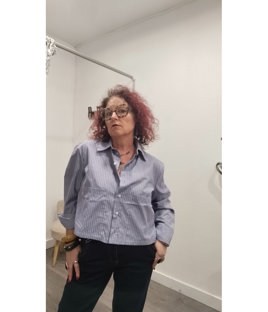 Blouse rayée à grandes poches Rue Mazarine
