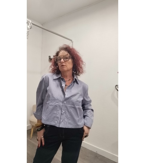 Blouse rayée à grandes poches Rue Mazarine