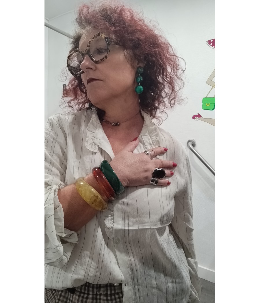 Bracelets joncs en résine tons chauds