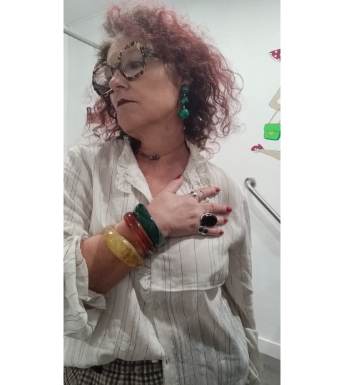 Bracelets joncs en résine tons chauds