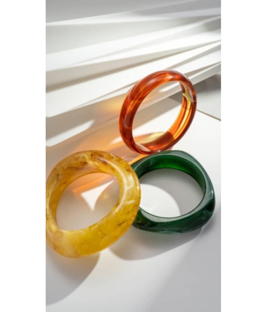 bracelets  - joncs - en résine - tons - chauds - rougefantomasnoir.com