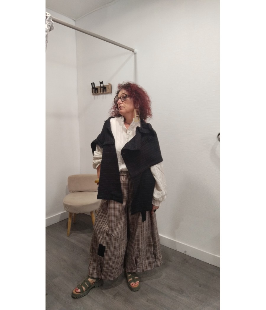 pantalon - a - carreaux - ample - wendy trendy - rougefantomasnoir.com