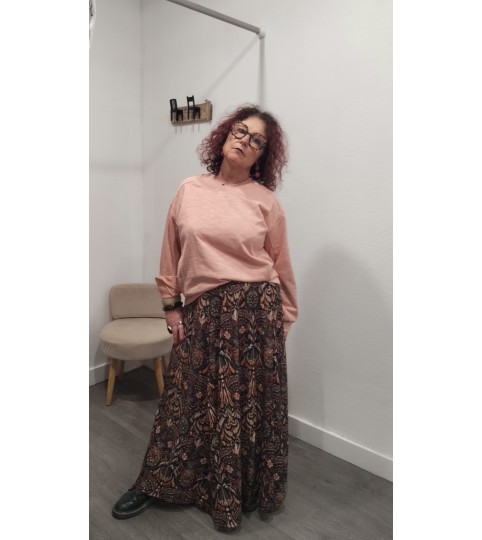 Jupe Farah longue imprimé automnale Rue Mazarine