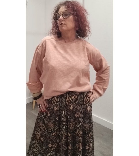 Sweat Eloine rose ample Rue Mazarine