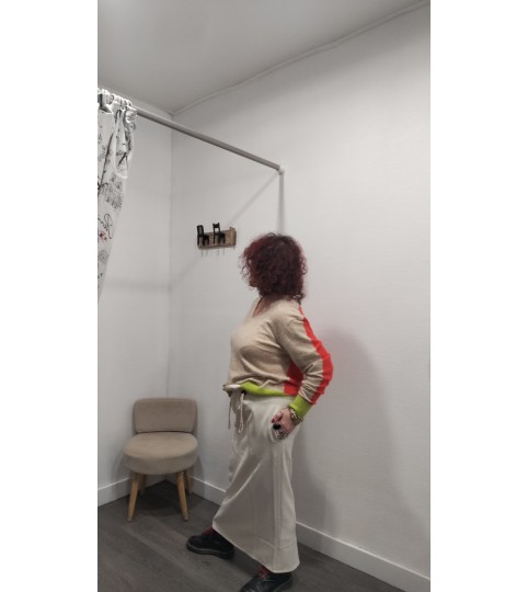 Jupe longue beige ceinture fantaisie  Pan