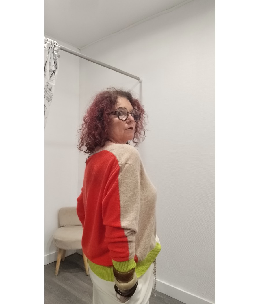 pull - lysea - maille - tricolore - rue mazarine - rougefantomasnoir.com