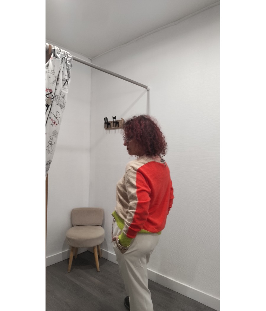 pull - lysea - maille - tricolore - rue mazarine - rougefantomasnoir.com
