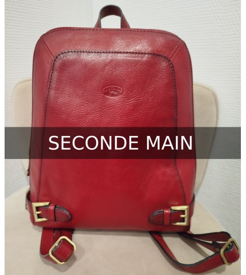 Sac à dos en cuir rouge Katana - Seconde main