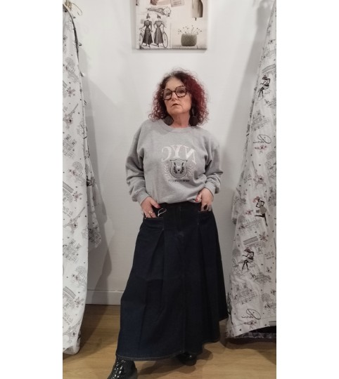 Jupe Robina en jean revisitée Cream