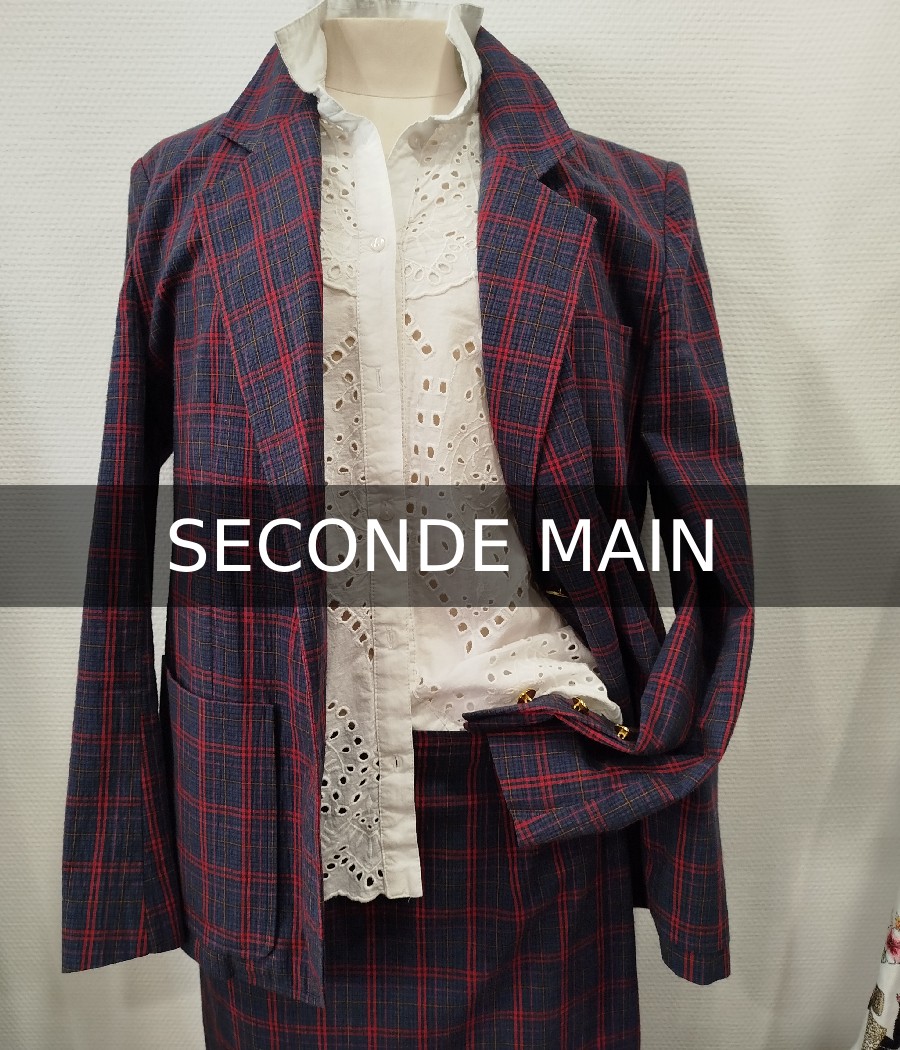 veste - burberry - vintage - tartan - en seconde - main - rougefantomasnoir.com