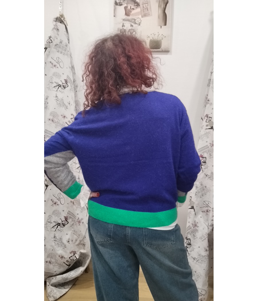 pull - lysea - maille - tricolore - rue - mazarine - rougefantomasnoir.comù