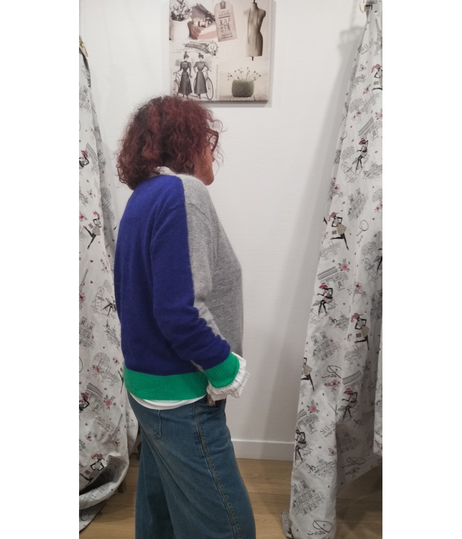 pull - lysea - maille - tricolore - rue - mazarine - rougefantomasnoir.comù