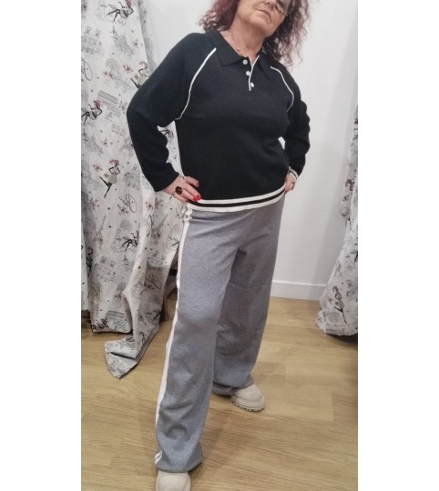 Pantalon en maille gris Exalt - Rue Mazarine