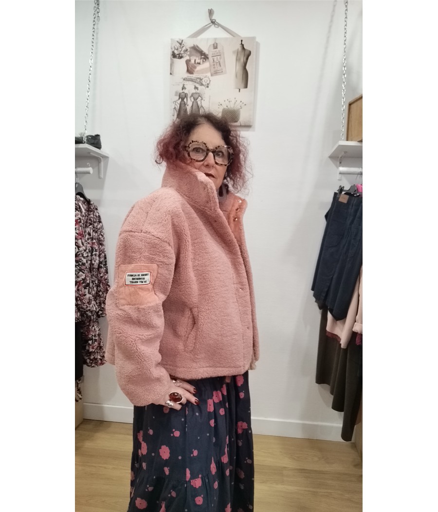blouson - rose - sweety - rue - mazarine - rougefantomasnoir.com